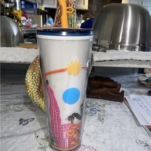 Starbucks‎ Fall 2023 Murual Print Heart Straw Top Tumbler